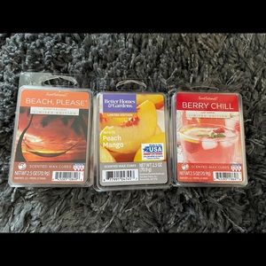 Brand New Lot of 3 Packages Summer Scent Wax Melts Mango Peach Beach Berry Chill